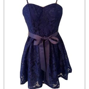 NWT La Scala blue lace dress Small